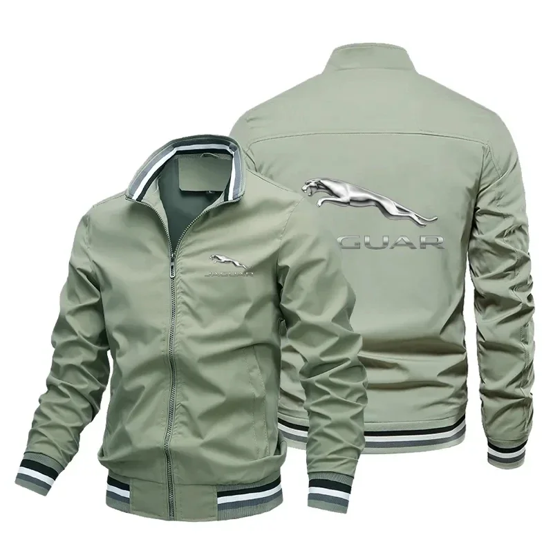 2023 Jaguar logo printed men\'s jacket, fashionable trench coat, outdoor sports jacket, autumn and winter coat top