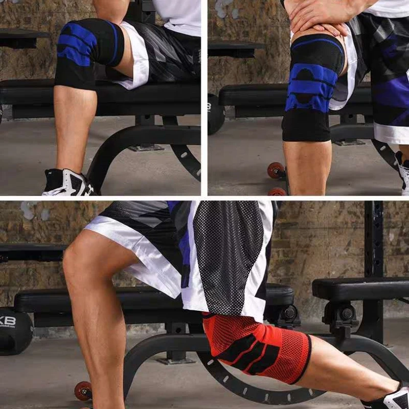 منصات الركبة الرياضية للبالغين في الهواء الطلق من السيليكون الداعم للربيع لركوب الدراجات والمشي لمسافات طويلة وكرة السلة والجري والكوع والركبة معدات حماية