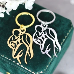 Mother and Baby Key Chain Key Ring Mom and Baby Silhouette Pendant Mother Baby Jewelry Mom Gift Perfect Gift for Mom