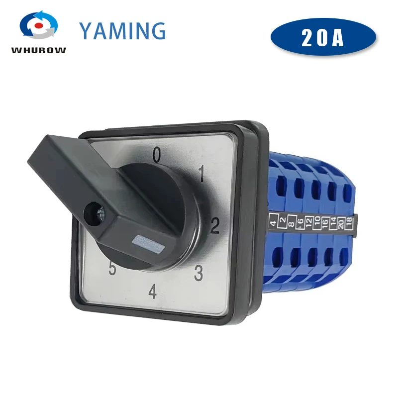 LW26-20/5 Cam Switch 20A 0-5 Positions 5 Poles Changeover Power Selection Rotating Control Circuit Signal Control