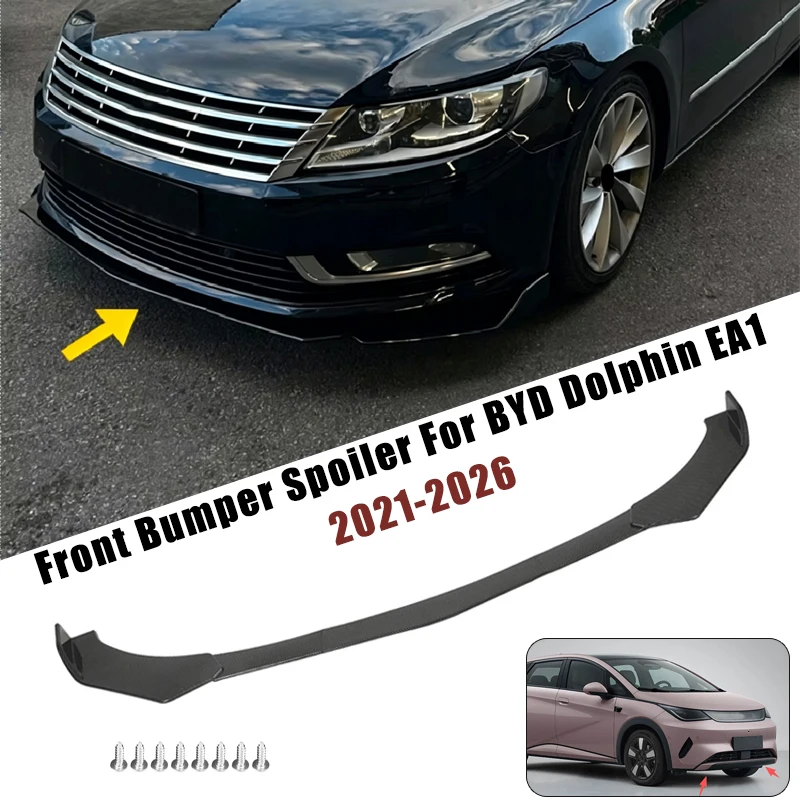 Sport Front Bumper Splitter Spoiler Lip For BYD Dolphin EA1 2021-2026 5Pcs Adjustable Sectional Car Exterior Tuning Body Kit