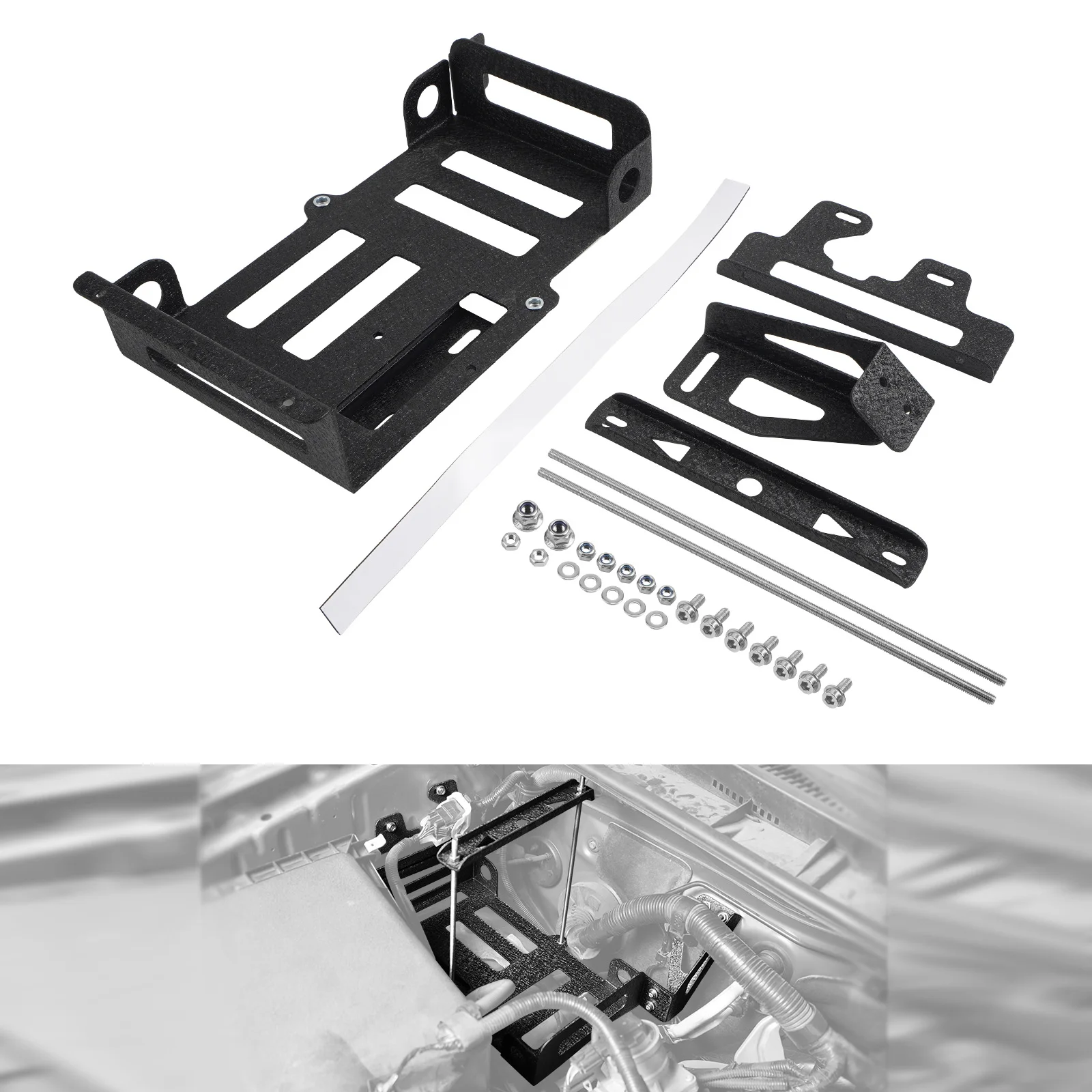 

Secondary Battery Box for Toyota 4Runner 2010-2023 5th Gen,for Group 34 & 35 Battery Charging Relay Mounting Points Battery Tray