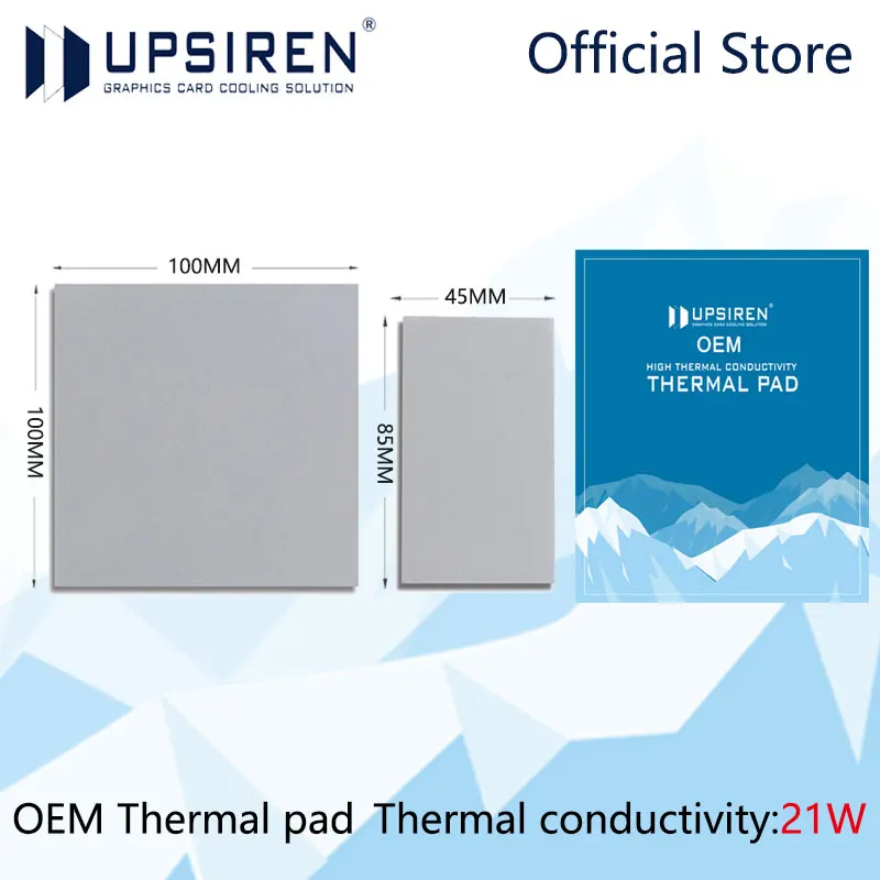 Upsirene OEM 21W Thermal Pad Silikon Plaster Thermal Pad untuk Kartu CPU GPU Air Cooling Mat Kualitas Tinggi Heatsink Cooling Pad