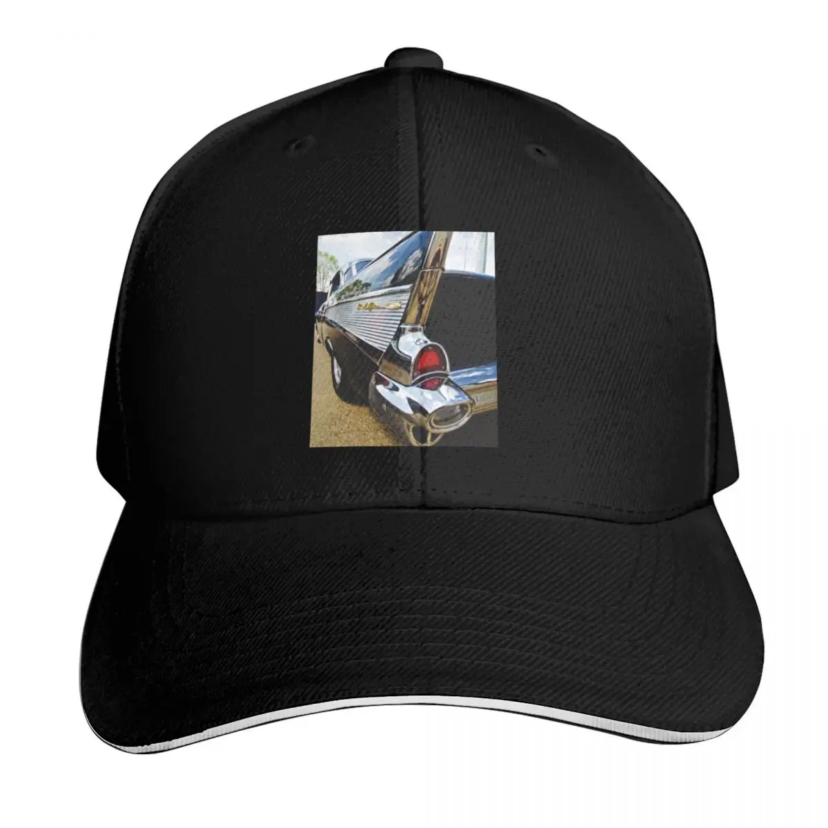 Black 57 Chevy Bel Air Baseball Cap Lightweight Packable Gift for Him Her Casual Daily Wear
