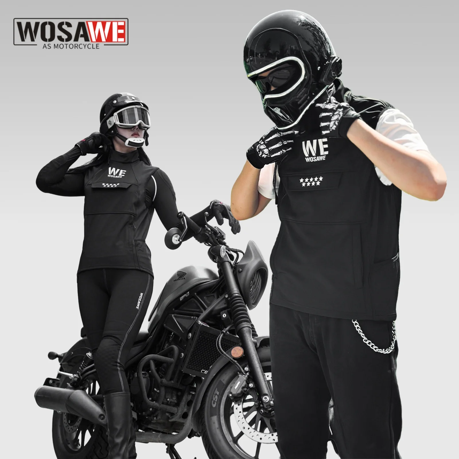 

WOSAWE Motorcycle Vest Men Thermal Fleece Bicycle Windbreaker Sleeveless Vest Windproof Cycling Clothing Gilet