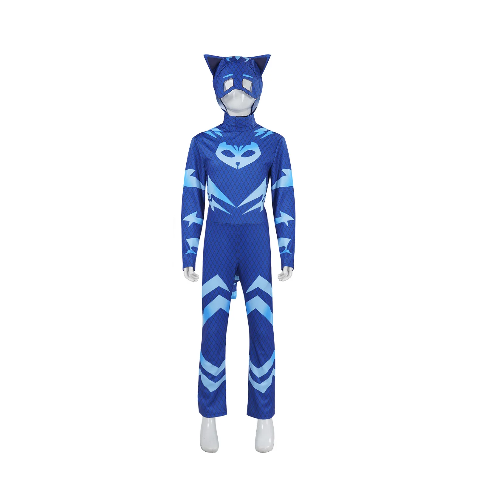

Halloween Cosplay Costume Kids Peter Pan Hero Blue Masked Pajama Bodysuit Theme Party Role Playing Outfit Boys
