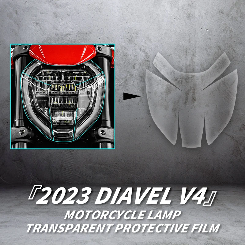 Used For DUCATI DIAVEL V4  Motorcycle Accessories Headlight And Taillight Transparent Protective Film Of 2023 Years Bike Declas