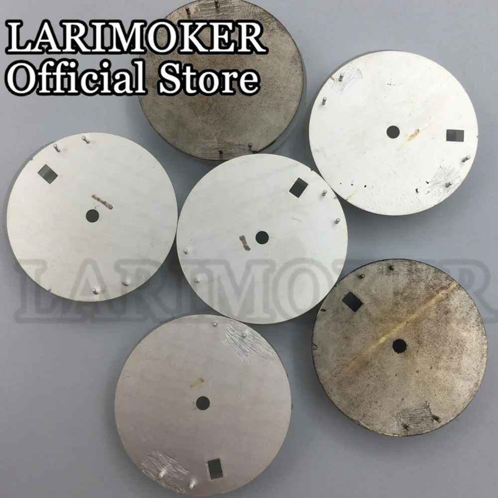 LARIMOKER 29 مللي متر أسود/أبيض التقويم نافذة ساعة الطلب مع الأخضر مضيئة مناسبة ل NH35 ساعة يد تعمل بالحركة التلقائية اكسسوارات