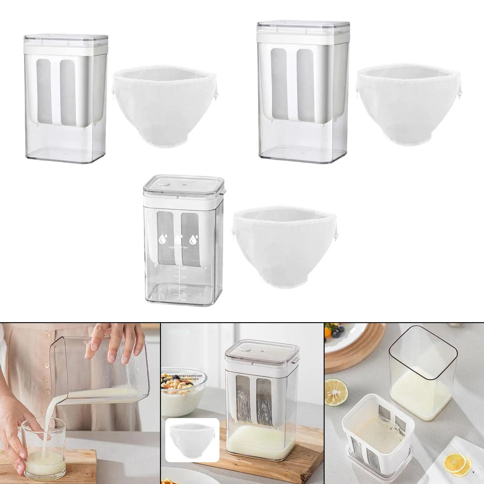 Yogurt Maker Strainer Lightweight Easy to Clean Reusable Multipurpose Whey Separator for Home Desserts Homemade Cheese Tabletop