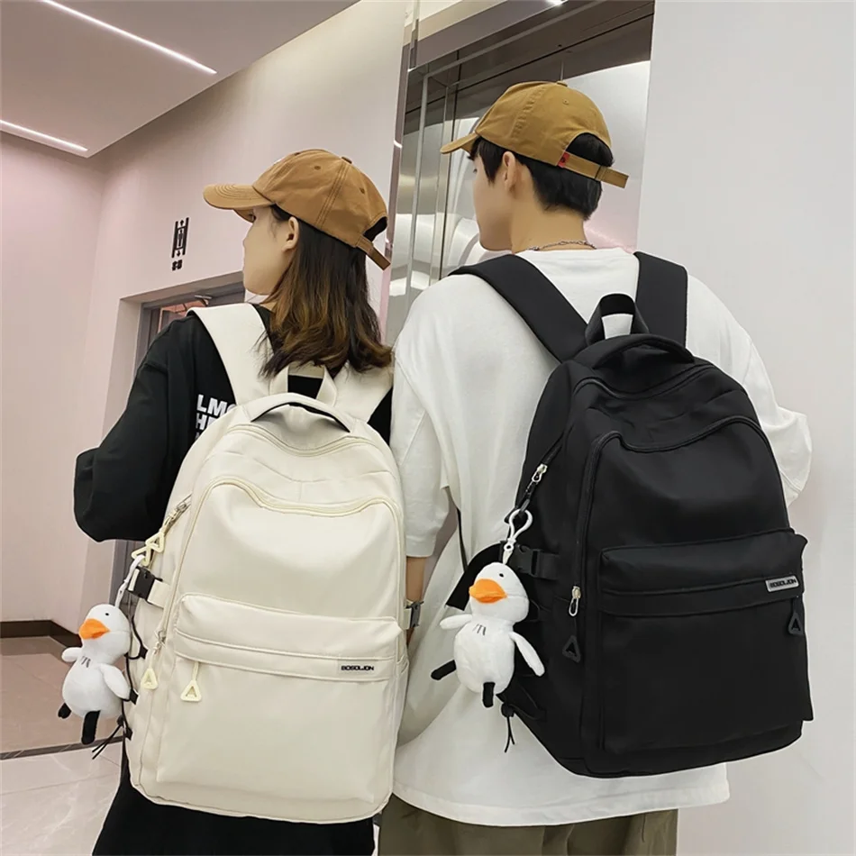 2023 New Multifunctional Backpack Travel Bag Women Waterproof Casual Shoulder Bags Unisex Laptop Solid Color Schoolbag