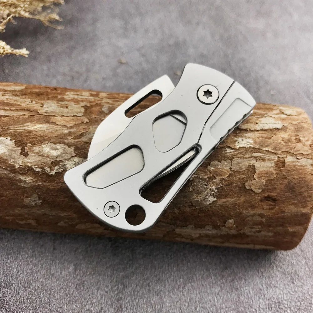 

Mini Folding Knife Stainless Steel Box Opening Knife 420 Steel Portable Sharp Folding Knife Key Hanging Chain