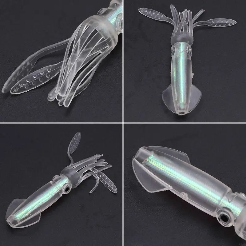 Fishing Trolling Lures 10cm Luminously Squid Baits for Outdoor Fishing A70D