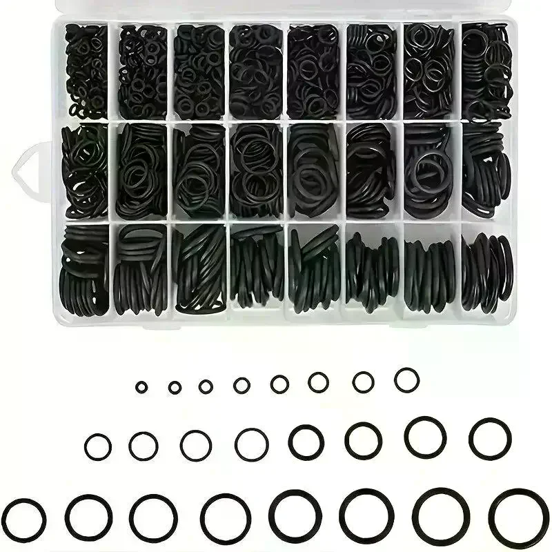 1200Pcs NBR O Ring Kit 1200/270/225Pcs Heat Rubber Oil Resistant Sealing Repair Plumbing Maintenance Tool