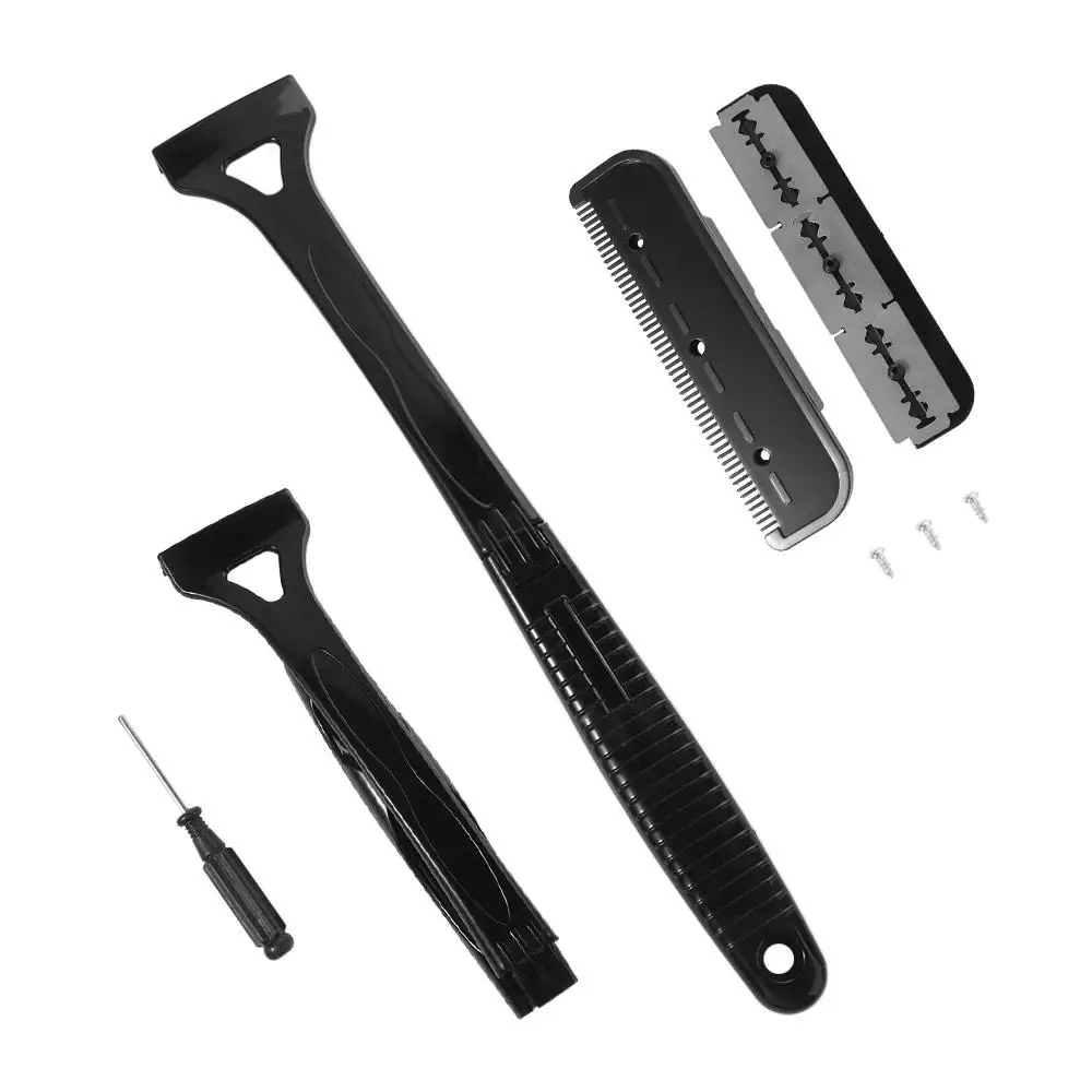 ماكينة حلاقة رجالية قابلة للطي بمقبض طويل، ماكينة تشذيب شعر الظهر الرطبة أو الجافة، ماكينة حلاقة يدوية بفتحة معلقة، ماكينة حلاقة محدودة للساق #4