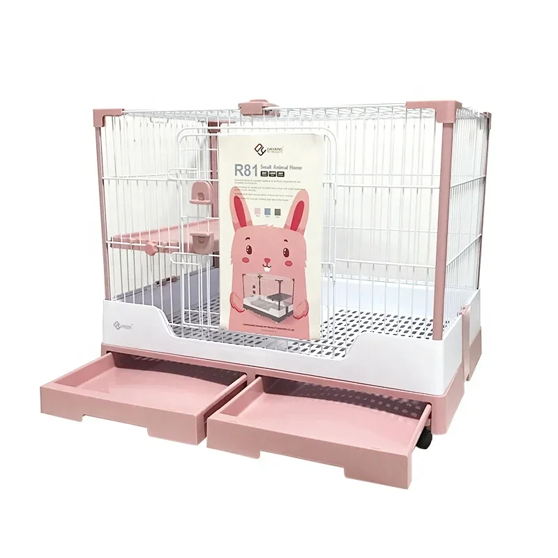 Small animal cage anti-spray urine easy to clean pull-out pet cage rabbit dog cat guinea pig comfortable large home villa cage