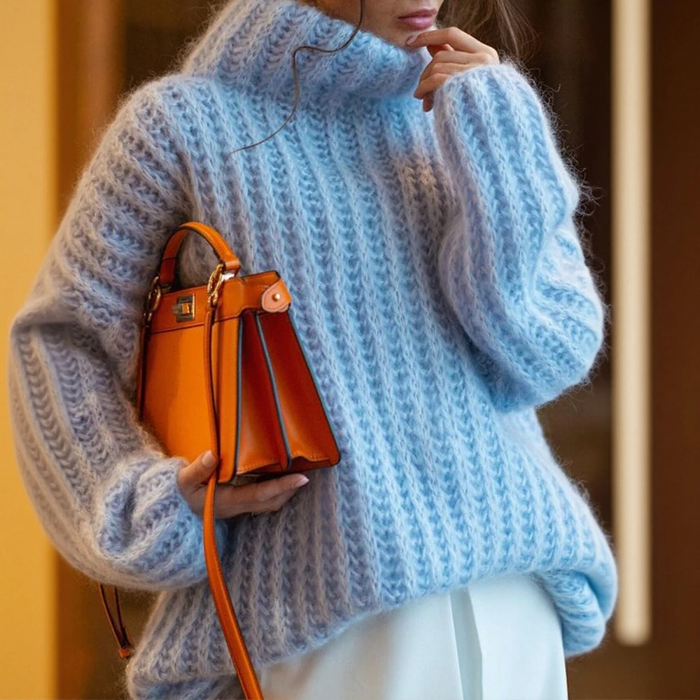 

Women's Long Sleeve Sweater High Neck Soft Comfortable Casual Fashion Autumn Winter Basic Plain Top