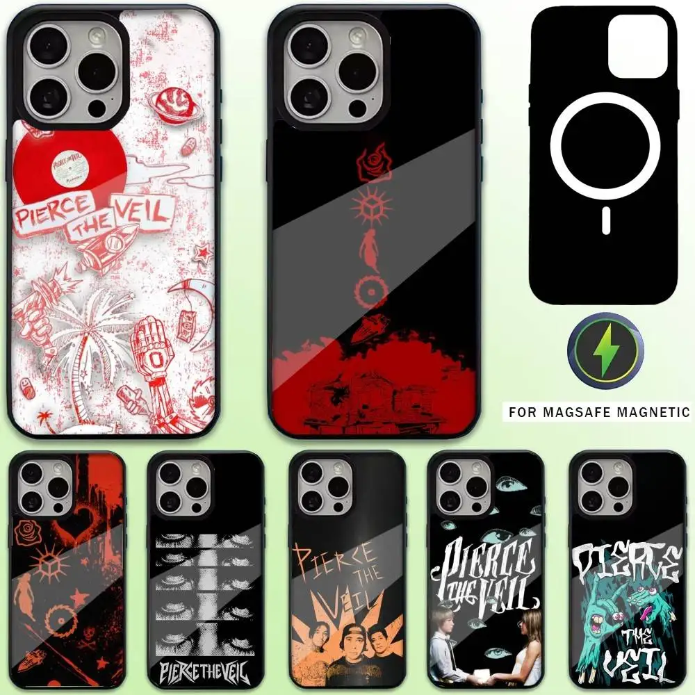 

P-Pierce The Veil Band Phone Case For iPhone17,16,15,14,13,12,11 Plus,Pro Max Magnetic For Magsafe Wireless Charging