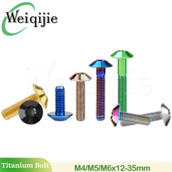 Weiqijie Titanium Ti Bolts M4/M5/M6x12 15 20 25 30 35mm Torx Head for Bicycle And Motorcycle Screw Fastener