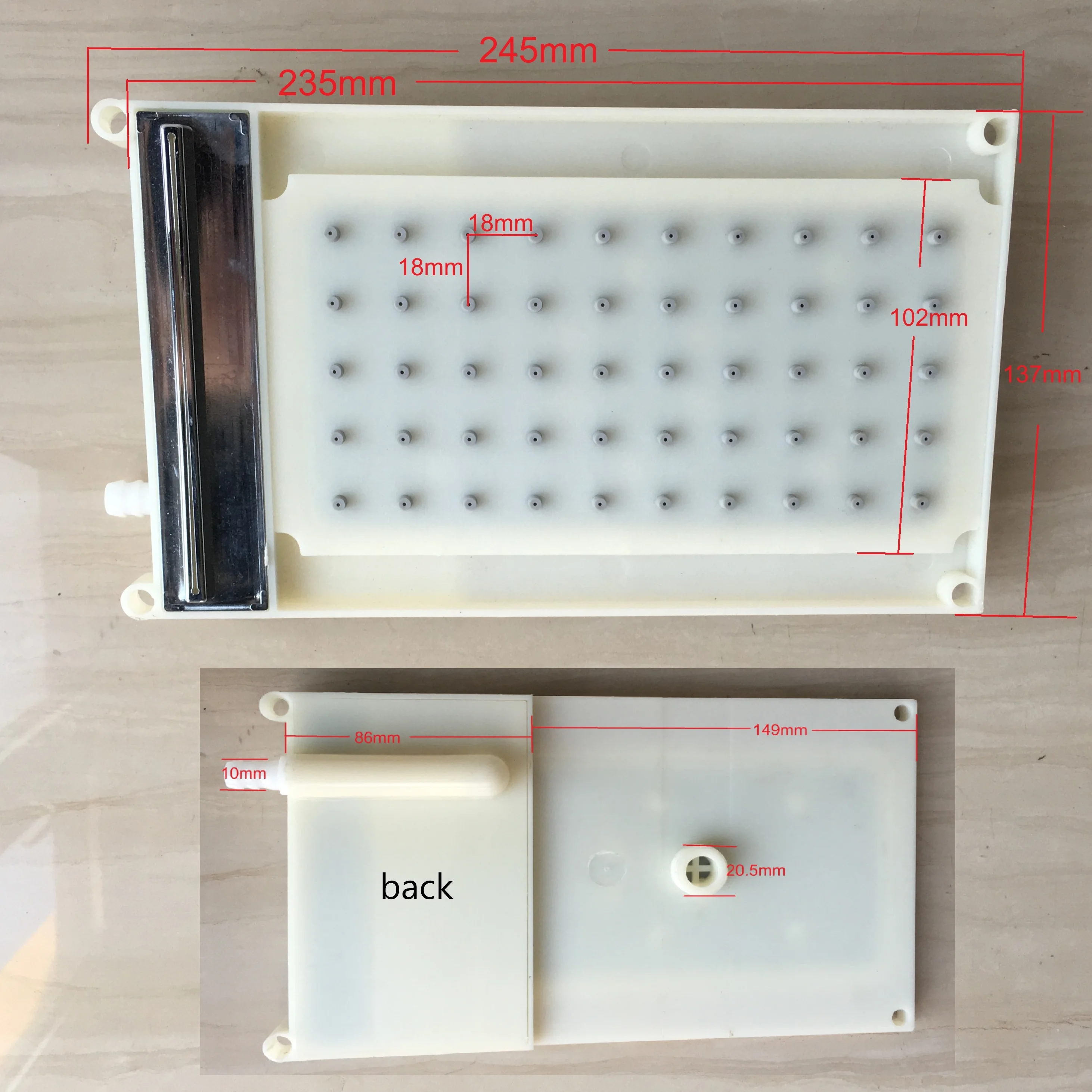 

Душевая лейка ABS прямоугольная, 5*10 отверстий, верхний распылитель, водопадный излив, аксессуар для душа
