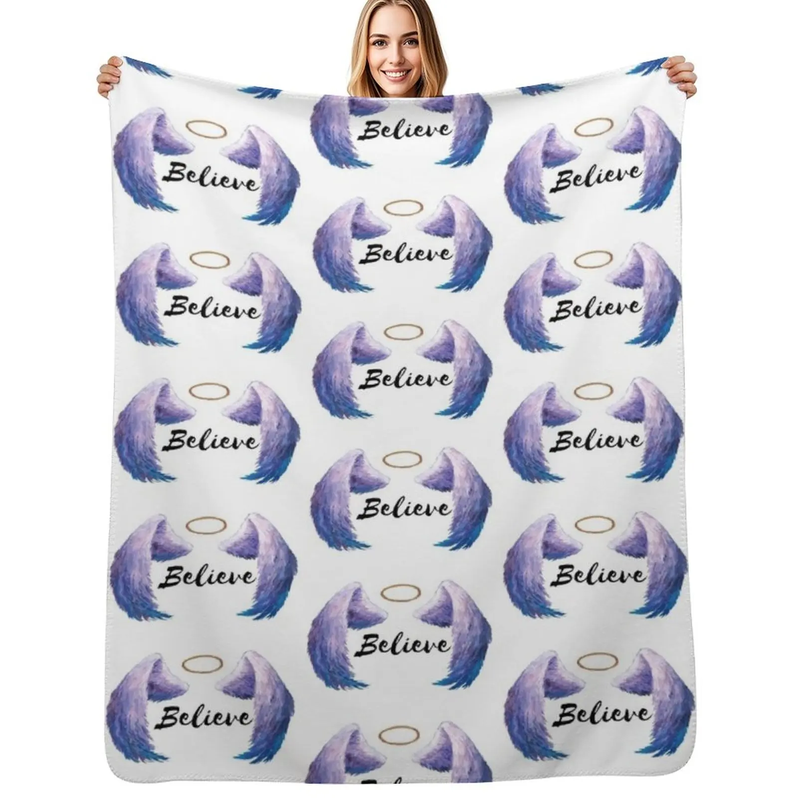 

Believe, Guardian Angel Wings Throw Blanket Blankets For Bed Bed Fashionable Kid'S Giant Sofa Blankets