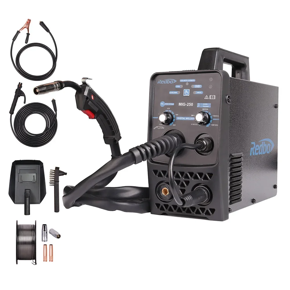 Portable IGBT Inverter CO2 GMAW Arc 250 Gasless FLUX MMA Welder Machines 4 in 1 TIG MIG MAG Welding Machine 110v