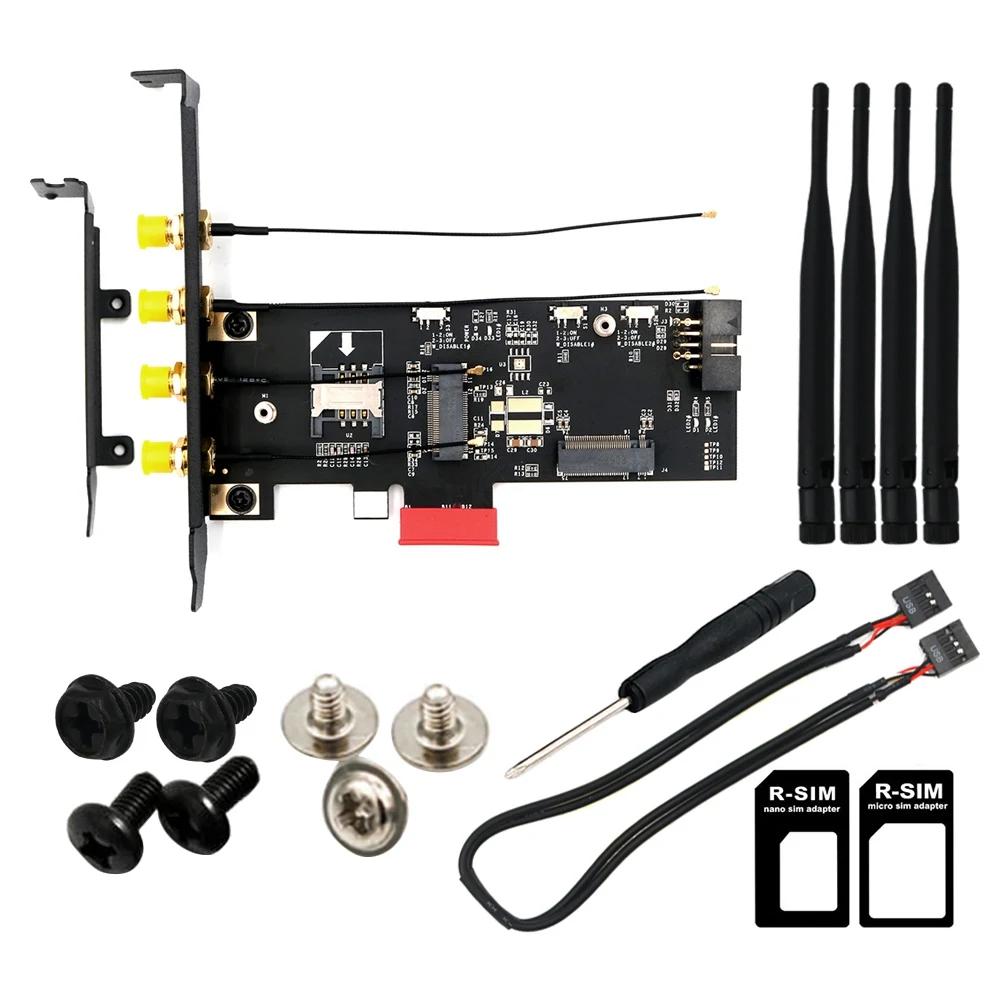 M.2 PCI-E Adapter Card NGFF M.2 Key B and Key a to PCIe X1 Adpater for 3G/4G and WiFi Card