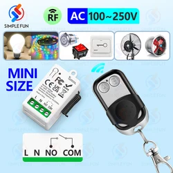433Mhz Wireless Remote Control Switch 220V 230V 110V 1CH 10A Mini Relay Receiver Module 70m Range Transmitter for LED/Light/Fan
