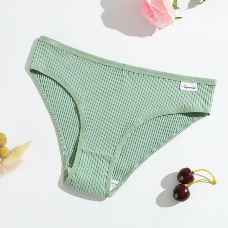 3-teiliges Set Damen Baumwoll-Slips Einfarbig Weiche Atmungsaktive Unterhosen Komfortable Stretch-Slips Sexy Dessous S-XL – Detail 5