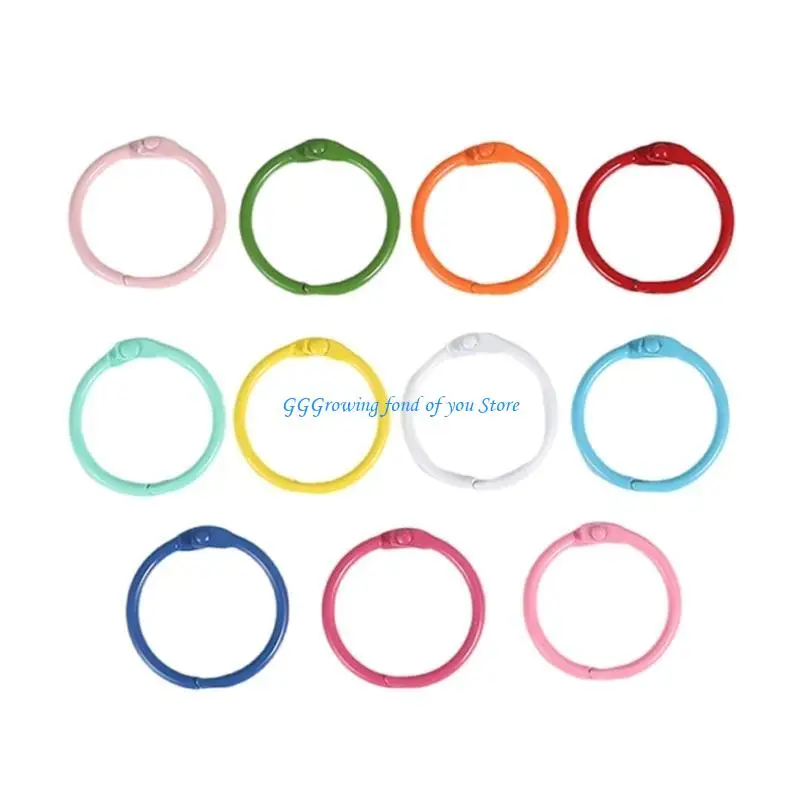 

H9EB 60x 30mm/45mm Metal Binder Rings Keychain Rings Loose Leaf Notebook Rings