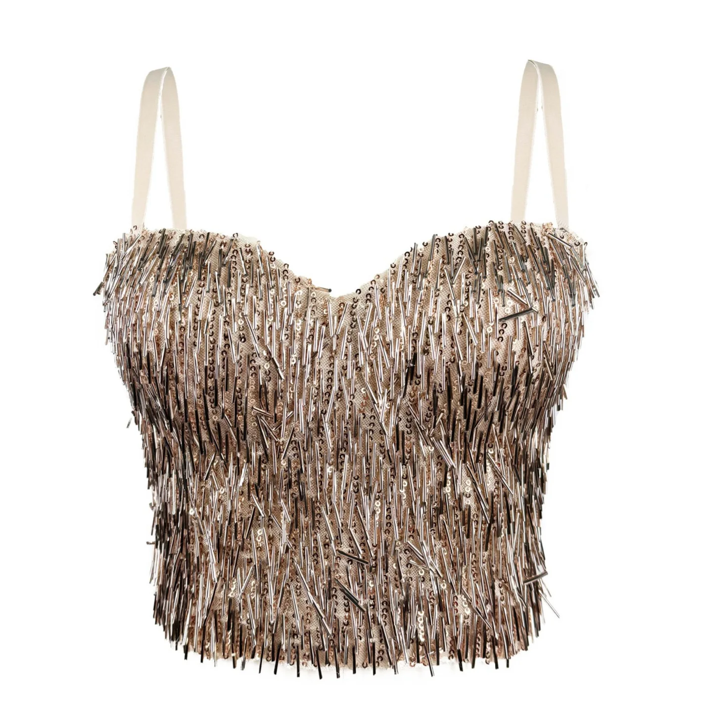 

Spring New Fringe Lace Bustier Top Sexy Boned Corset for Women Party Clubwear Stage Performance Outerwear Underbust Crop Top