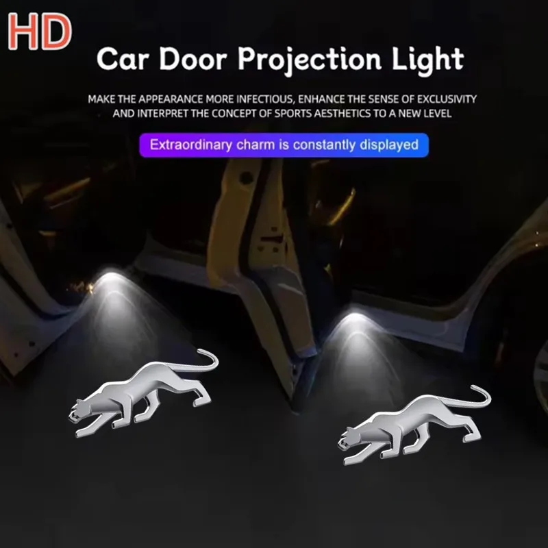 2pcs Car Door Emblem Light Welcome Lamp Wireless Laser Projector Auto Decoration LED For Ford ST LINE Fiesta Logo ST LINE