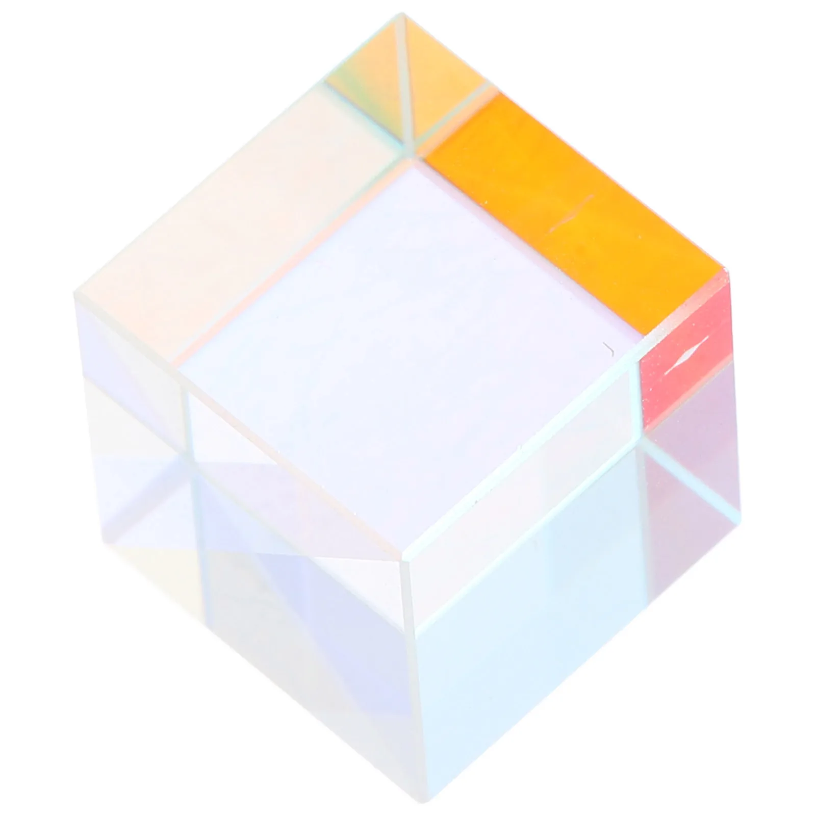

Glass Optical Prism Cube for Physics Teaching Dispersion Color Mixing Educational Desktop Decor Glass Prism Cube
