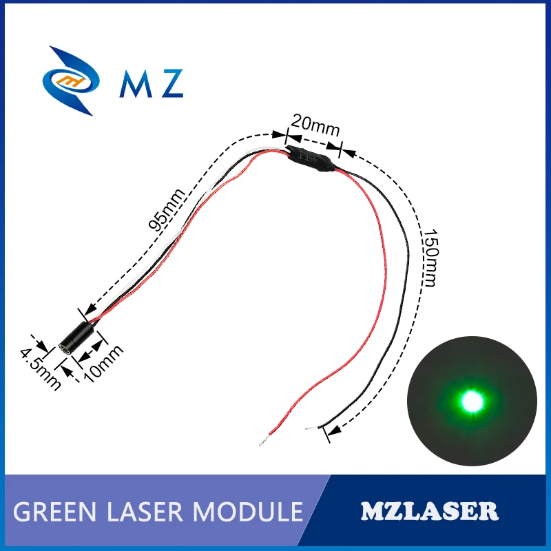 520nm Green Laser Module 4.5mm Diameter 0.5mW 1mW 5mW 3V Economical Laser Module for Woodworking Machinery Parts