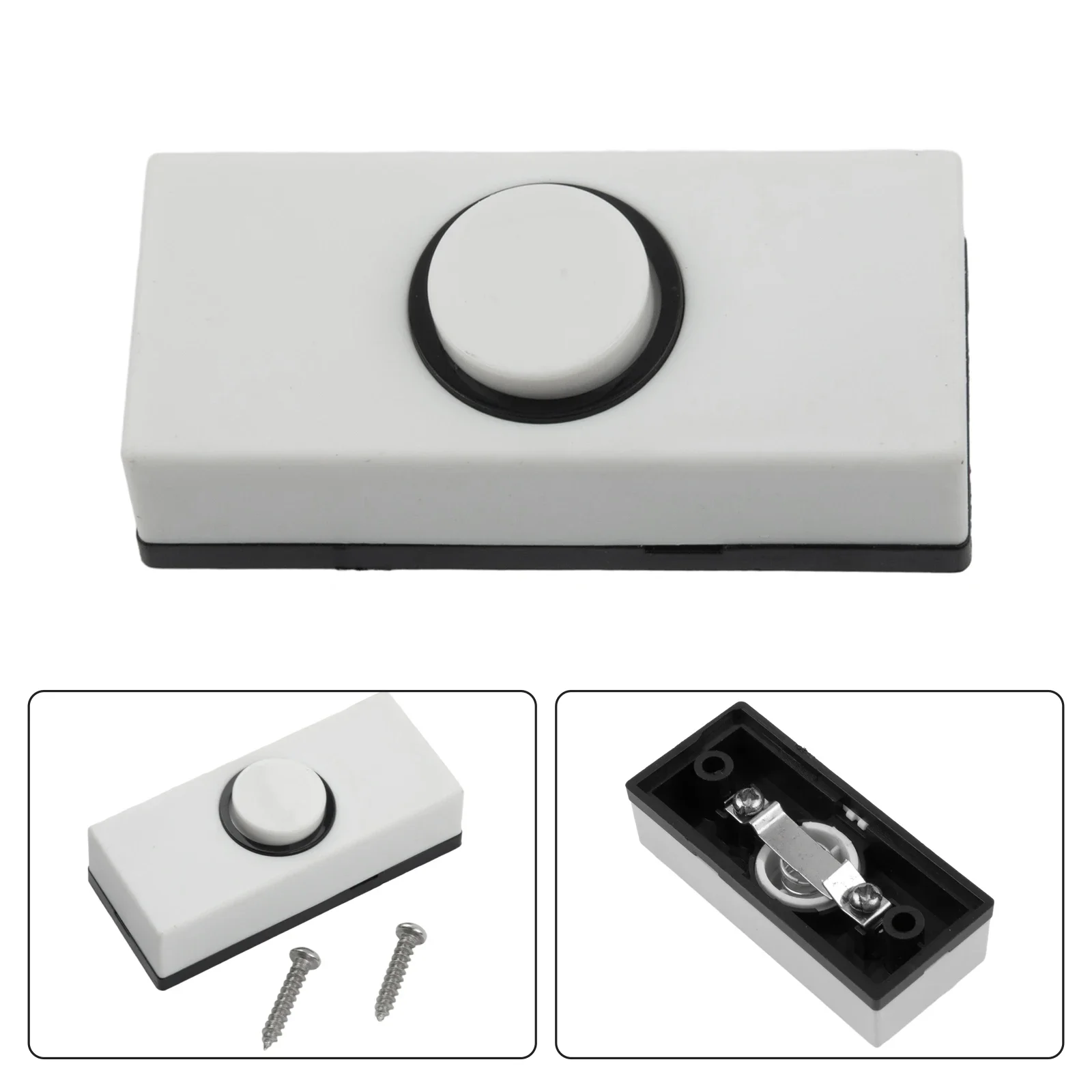 1 PCS Chime Bells Push Press Button Inserts Plastic Hard Wiring White For Home Office Buildings Door Hardware