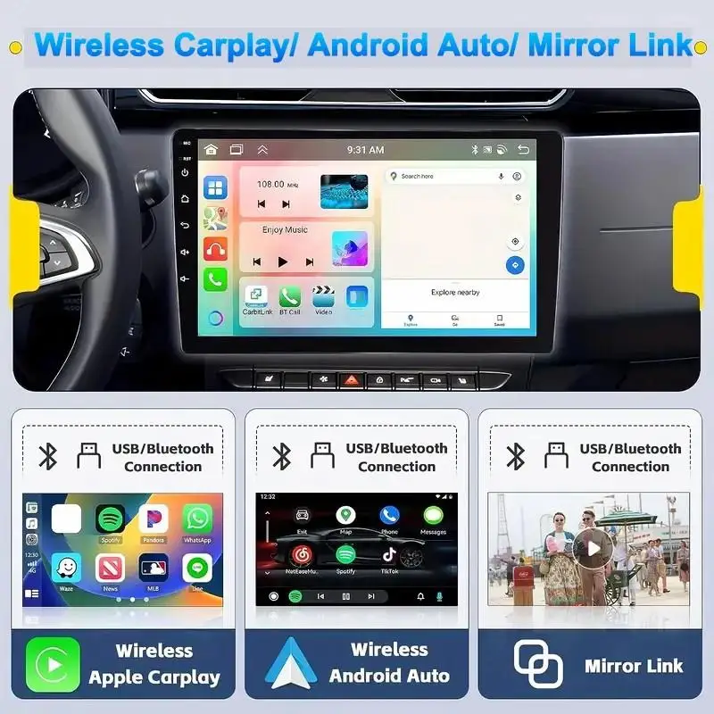 Android 14 9/10 inch No framework Navigation Video Player GPS Car Radio Multimedia Auto DSP Stereo Head Unit Smart Car System BT