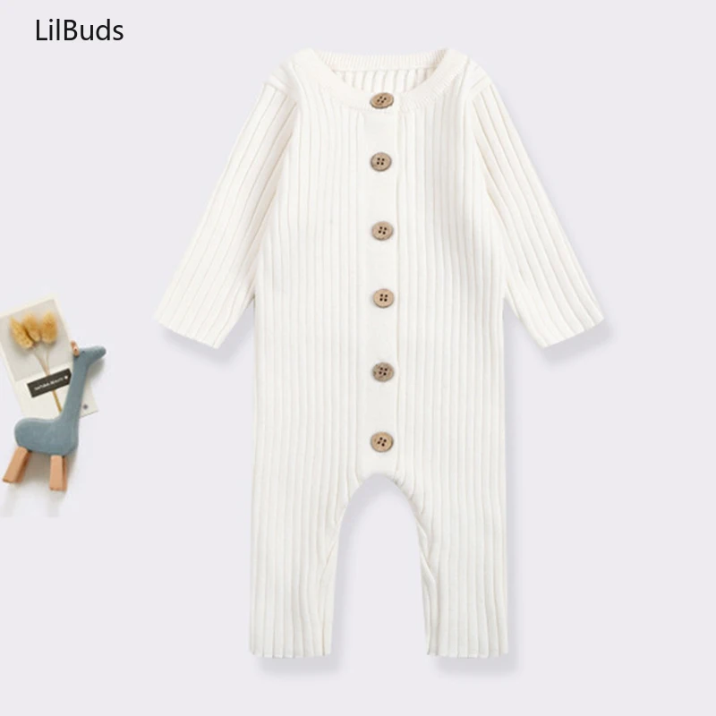 2024 Newborn Baby Boys Girls Knitted Jumpsuit Children\'s Solid Color Casual Baby Girls Soft Knit Romper Climbing Suit Winter