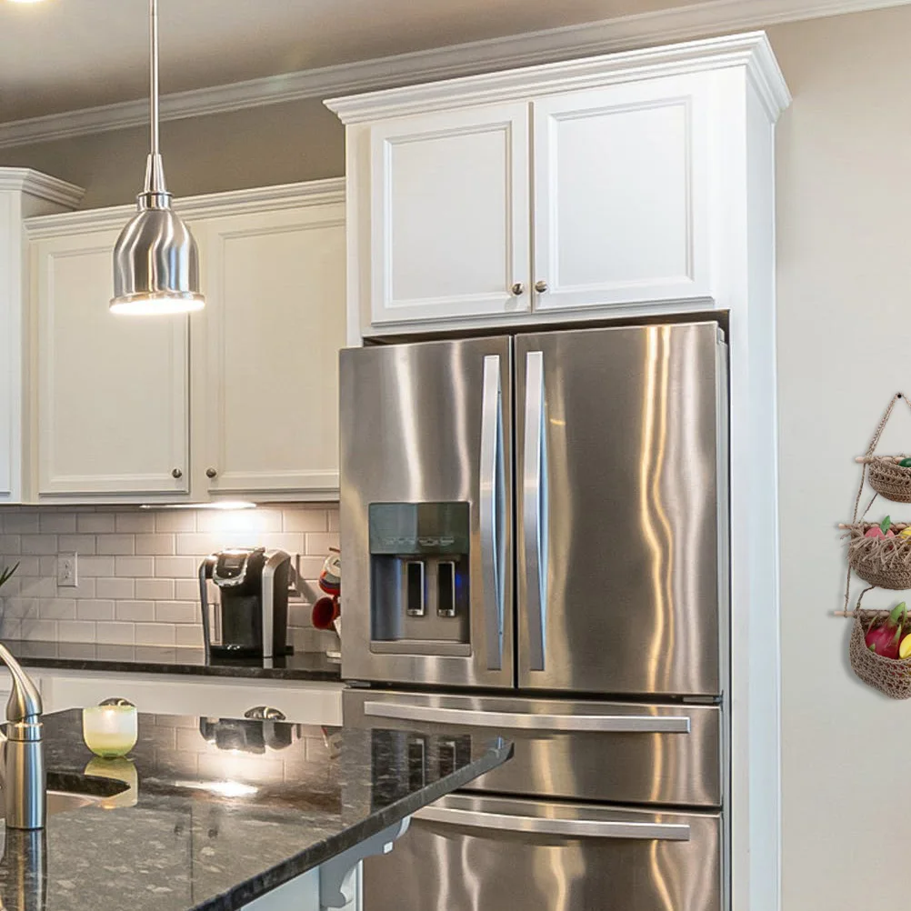 

Fruit Basket 3 Tier Wall Hanging Kitchen Organizer Hemp Rope Woven Storage Basket For Fruits Vegetables Hanging Kitchen