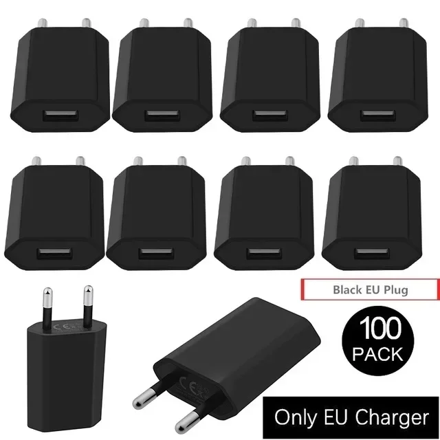 50-100Pcs 5V 1A Eu US AC Home Travel Wall Charger USb Power Adapters For Iphone Samsung S10 S20 htc Android phone