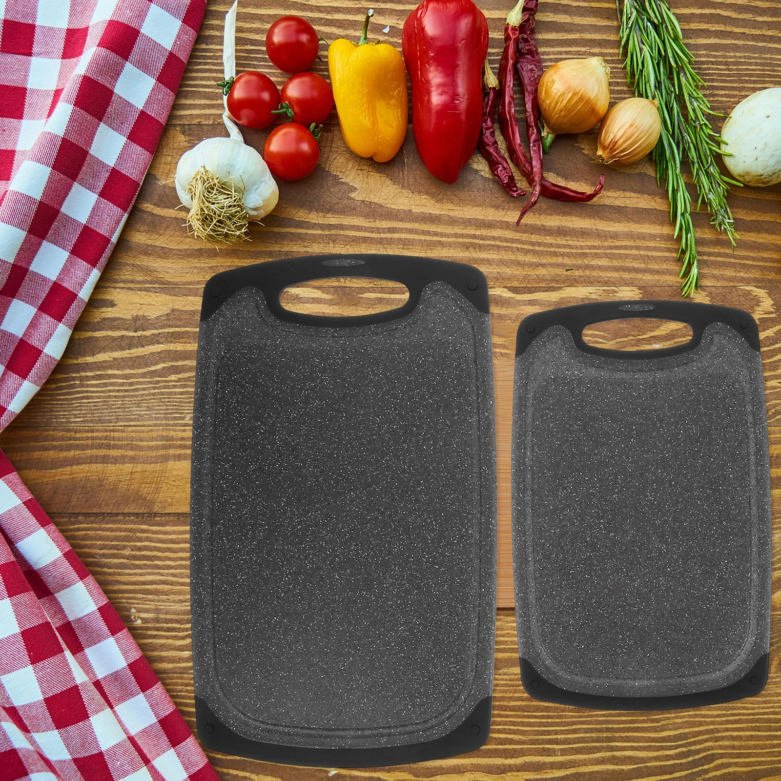 

3pcs Pp Cutting Board Set Anti-Slip Lightweight Hanging Chopping Boards 3 Sizes Kitchen Storage Mat Easy Carry Handle For Gift