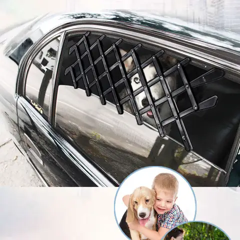 Adjustable Pet Outdoor Car Window Grilles, Non-adhesive Car Window Guardrails, Retractable and Breathable Mesh Grilles