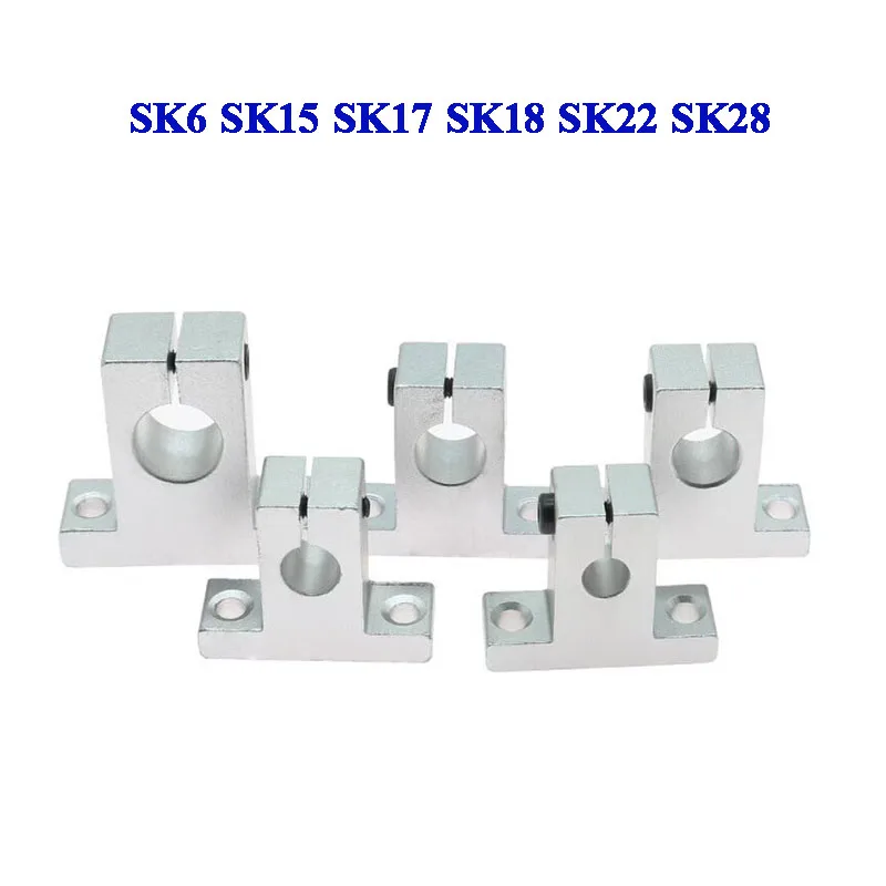 2/4pcs/lot Vertical Linear Bearing SK6 SK15 SK17 SK18 SK22 SK28 Rail Shaft Motion Axis Support Bracket CNC 3D Printer Bracket
