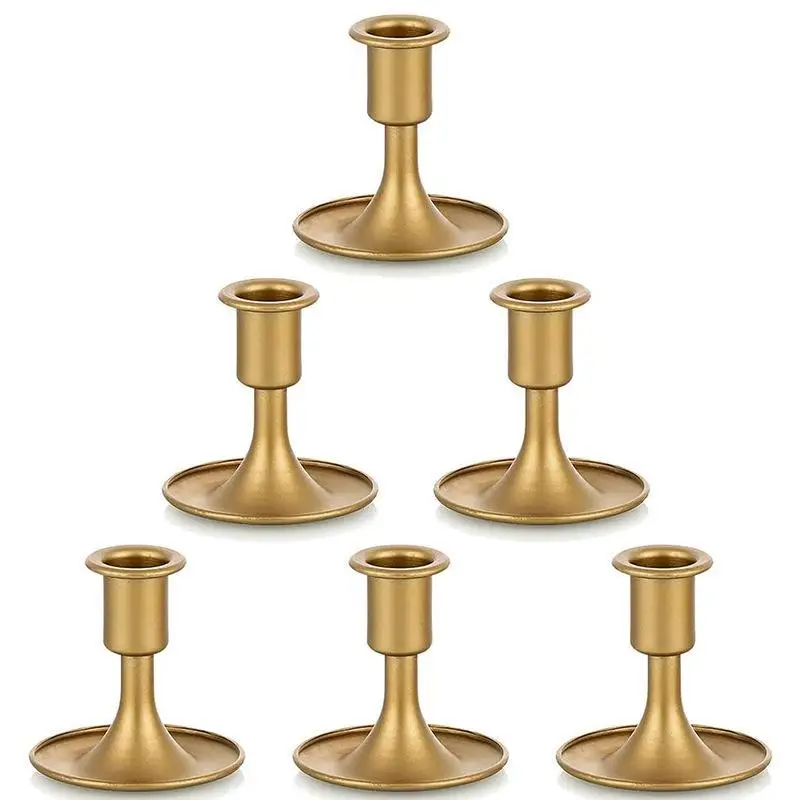 1PCS Vintage Metal Chamberstick Candle Holder With Handle Teacup Shape Ridged Pillar Candle Stand For Home Decor Wedding Table