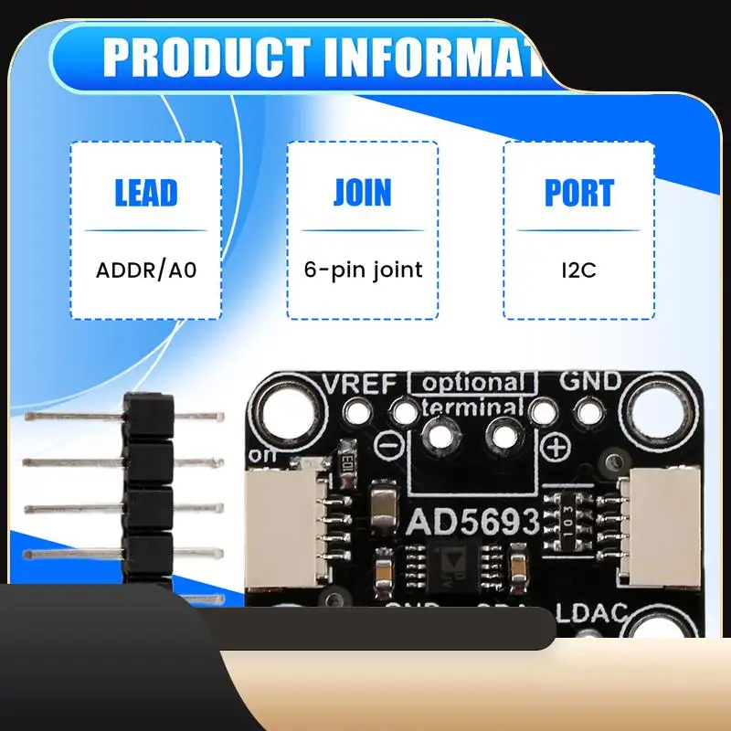 

Коммутационная плата AD5693R Интерфейс I2C 16-битный модуль ЦАП, совместимый с STEMMA QT Qwiic-T44C