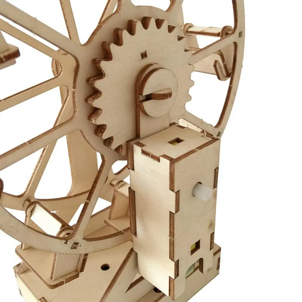 3D madeira elétrica Ferris Wheel Puzzle Toy para crianças, modelo de construção, DIY Educação Toy