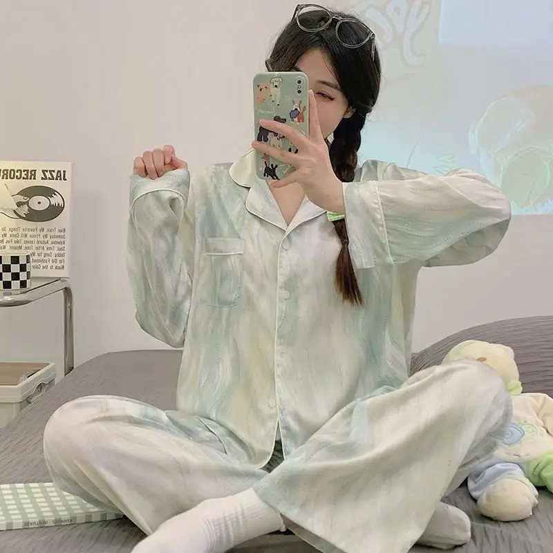 

Pjs Set Butterfly Women's Pajama Set Women Warm Winter Pajamas Fashionable Home Clothes, Pajamas Ripple Pajamas Soft Pajama Set