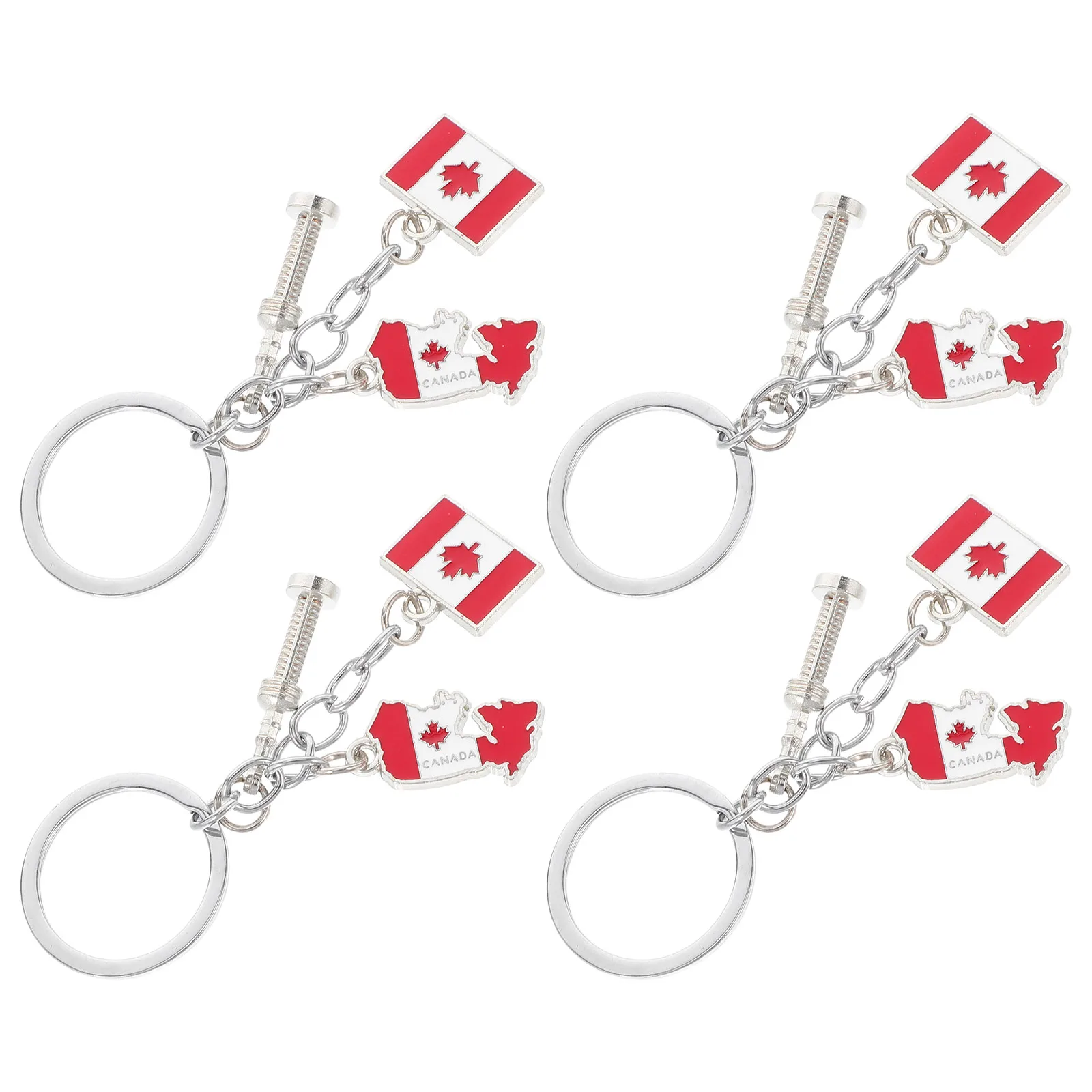 

4pcs Maple Leaf Keychain Charm Material Canadian Design Party Favors Versatile Use National Day Handbag Pendant Leaves