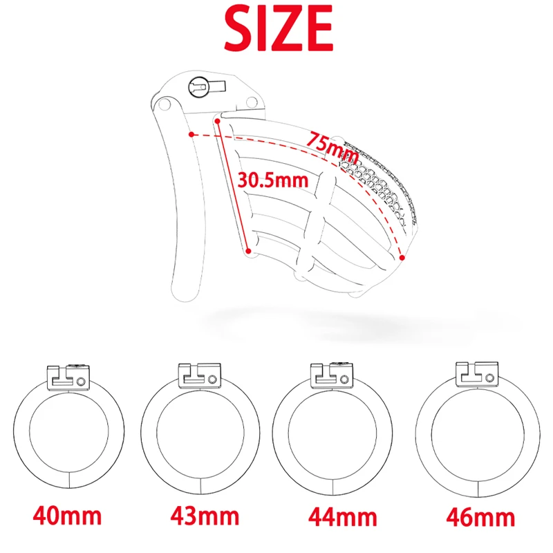 Honeycomb Male Chastity Device Cage Master Series Restraint Restrictive Lock with 4 Base Rings