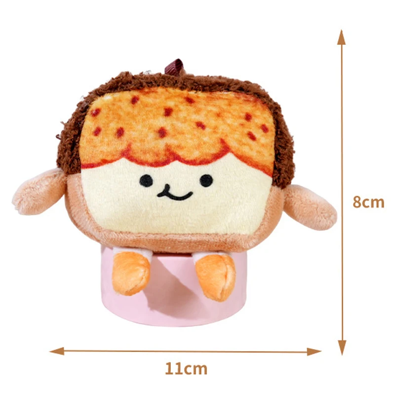Pluszowa zabawka w kształcie tosty z kreskówki, kreatywny wisiorek, akcesoria do plecaka szkolnego, pluszowa lalka dla dzieci, breloczek do kluczy, prezent urodzinowy.