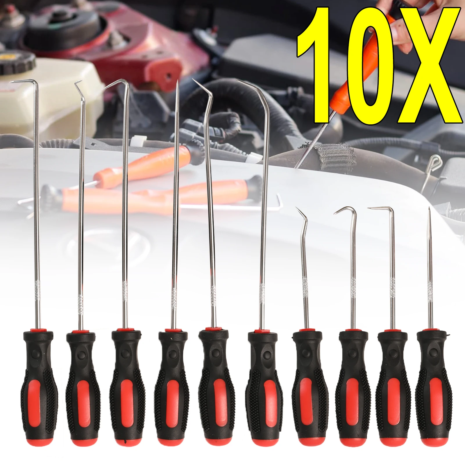 10pcs Car Pick And Hook Set O Ring Seal Gasket Puller Oring Removal Screwdriver Hand Tool Oil Sealing Auto Vehicle Repair Tools