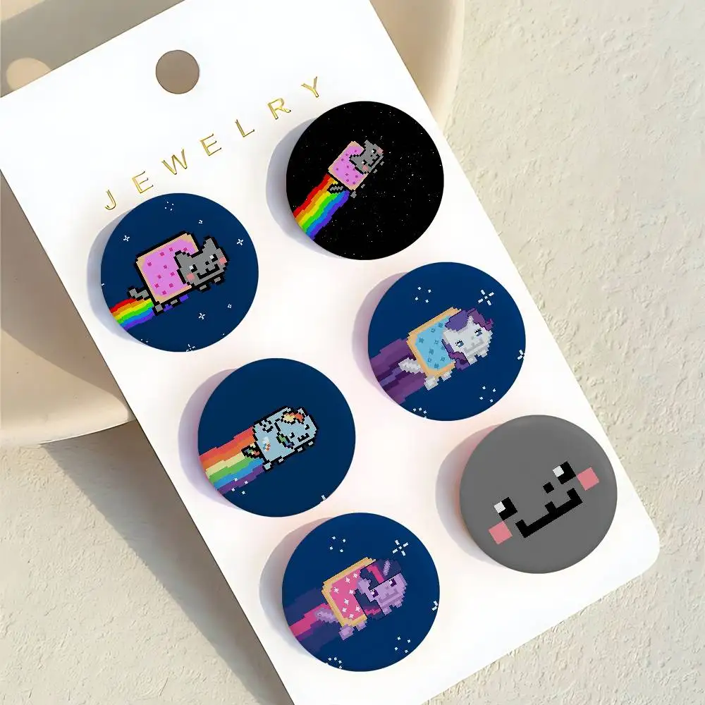 Niedliche N-Nyan-Katzen-Kunstmacher-Abzeichen, kreative Weißblech-Knopfnadeln, Brosche, kreative Zitate, Abzeichen, Kleidung, Rucksack, Schmuck, Geschenk